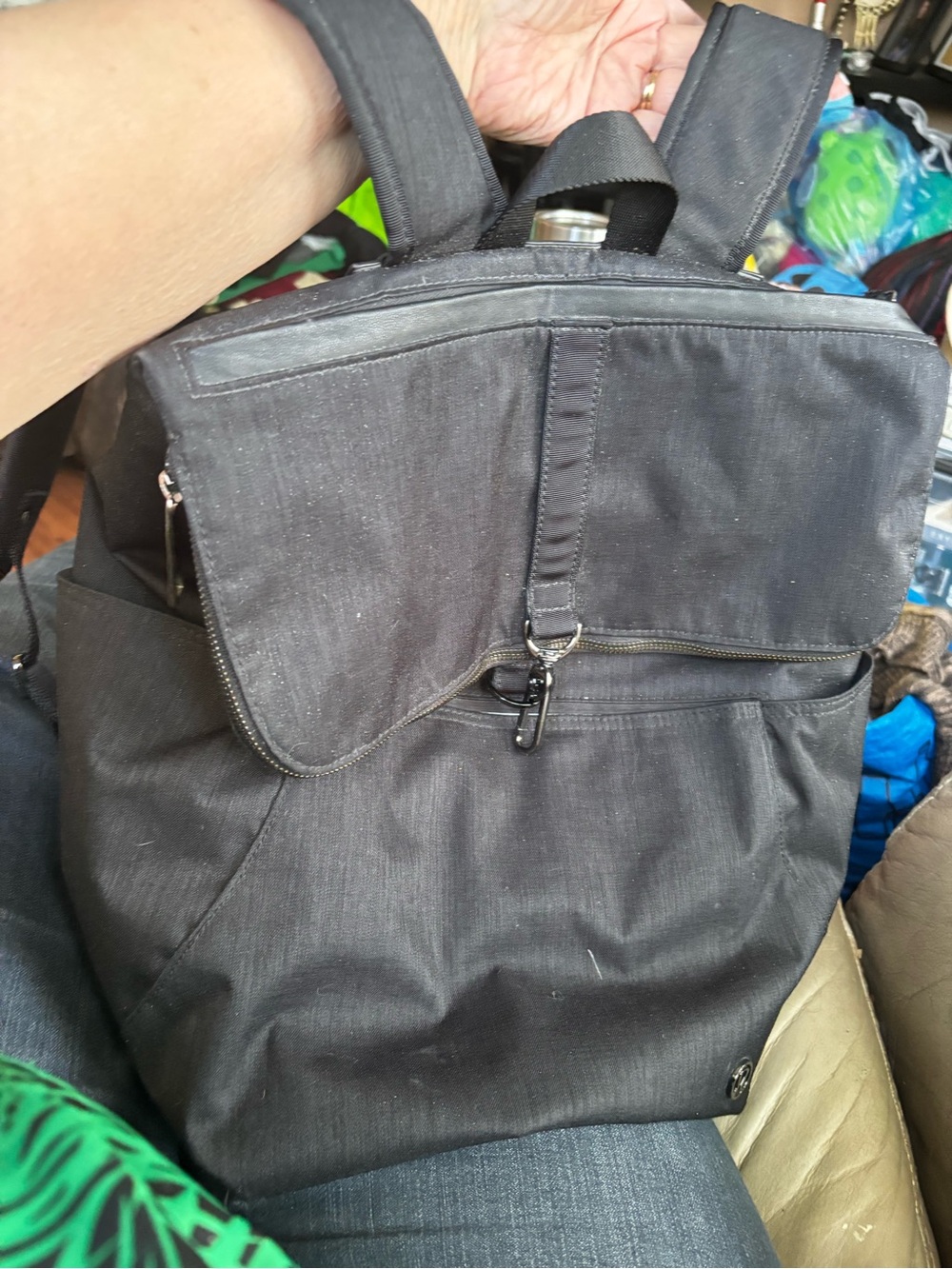Lululemon Go Wild Black Women/Unisex  Backpack Sports Yoga School.   17"x17".
